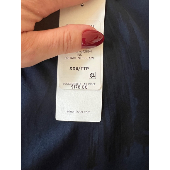 NWT Women's Eileen Fisher Cami, XXS (Fits up to S) Navy - Picture 5 of 6